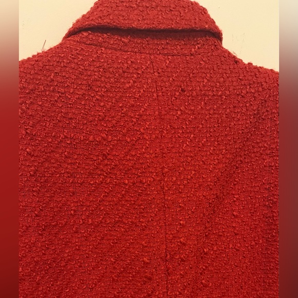 Zara Red Tweed Blazer with Metallic Buttons - Picture 4 of 4